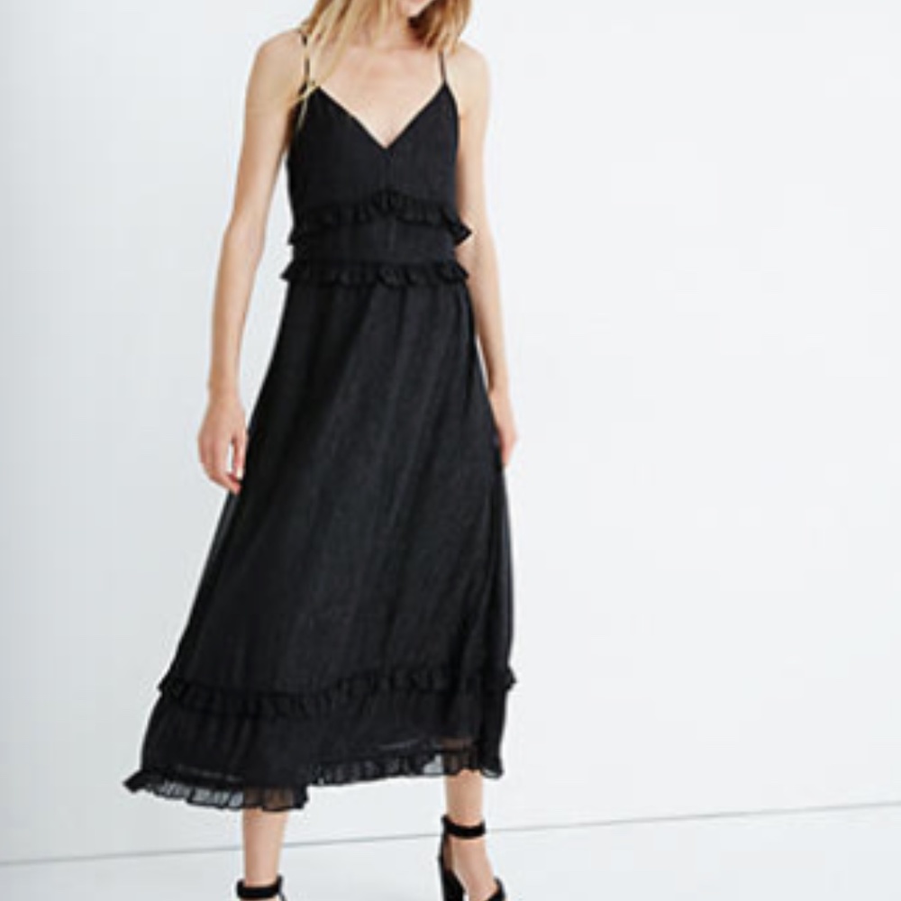 NWT Madewell Shimmer Ruffle Cami Dress